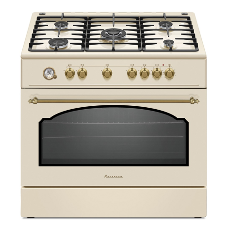 Ravanson Retro KWGE–90ARC gas and electric cooker (cream)