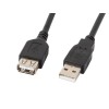 LANBERG USB EXTENSION CABLE 2.0 AM-AF 1.8M (BLACK) CA-USBE-10CC-0018-BK