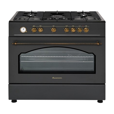 Ravanson Retro KWGE–90AR gas and electric cooker (black)