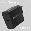 Qoltec 52379 Super Quick PD Charger | 1xUSB-C | 65W | 5-20V | 3-3.25A | Black