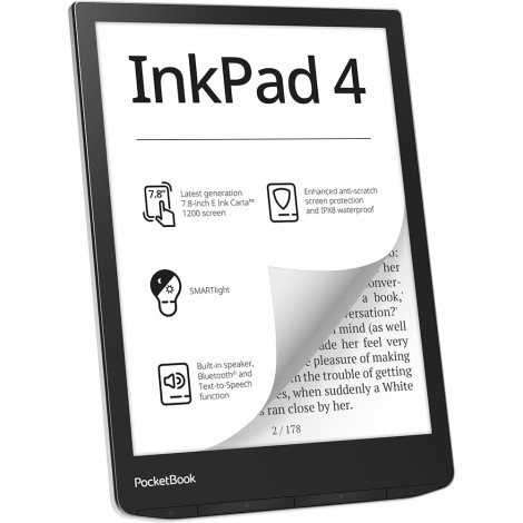 PocketBook InkPad 4 e-book reader Touchscreen 32 GB Wi-Fi Black, Silver