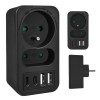 Maclean current socket x2 + 4xUSB, splitter with 2 sockets, 2xUSB A, 2xUSB C PD 20W, 1x16A + 1x6A, MCE249 F/B