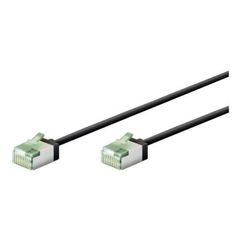 Goobay 74350 Ultra-Flexible CAT 8.1 Patch Cable, Slim, U/FTP, 0.15 m, Black