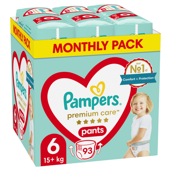 PAMPERS Premium Pants nappies Size 6, ...