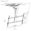 Maclean electric TV mount, ceiling mount, Tuya support, max. VESA 800x400, for TV 43-86", max. 45kg, MC-110 T