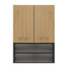 Topeshop POLA MINI DK ANT/ART bathroom storage cabinet Graphite, Oak