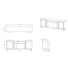 JUTA EF chest of drawers + electric fireplace 202x39.5x85 black + linol calabria