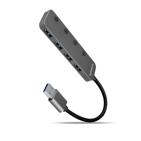 I/O USB HUB SWITCH 4PORT/0.2M HUE-MSA AXAGON