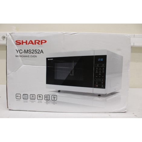 SALE OUT. Sharp YC-MG252AE-W Microwave Oven with Grill, 25 L capacity, White | SALE OUT. Sharp Microwave Oven with Grill | YC-MG252AE-W | Free standing | 25 L | 900 W | Grill | White | DAMAGED PACKAGING