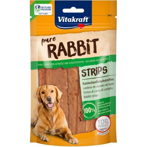 VITAKRAFT Pure Rabbit Strips - dog treat - 80 g