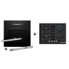 Zestaw piekarnik BOSCH HBA514BB3 + prowadnice teleskopowe BOSCH HEZ538000 + płyta gazowa BOSCH PNH6B6K40