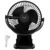 Adler Rechargeable Clip-on Desk Fan | AD 7342 | Table Fan | Black | Diameter 15.5 cm | Number of speeds 3 | Oscillation | 5 W