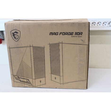 SALE OUT. MSI MAG FORGE 110R PC Case, Mid-Tower, USB 3.2, Black | MSI | DAMAGED PACKAGING, BROKEN LEG
