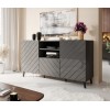 ABETO chest of drawers 150x42x82 graphite/gloss