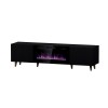 RTV cabinet PAFOS EF with electric fireplace 180x42x49 black matt