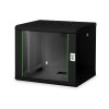 Digitus | Wall Mounting Cabinet | DN-19 09-U-SW | Black | IP protection class: IP20; Front door: Glass door, single opening; Cabinet type: Wall mounting cabinet; Equipment mounting depth min.-max.: 305-370 mm; Load capacity: 100 kg