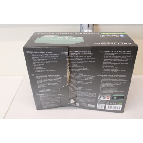 SALE OUT. Muse MT-201WG Turntable Stereo System | Muse Turntable Stereo System | MT-201WG | Turntable Stereo System | USB port | DAMAGED PACKAGING, DAMAGED MUSIC BOX, BROKEN HINGE | AUX in