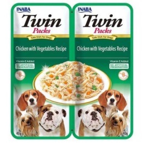 INABA Dog Twin Chicken with Vegetables in Broth – dog treat – 2x40g