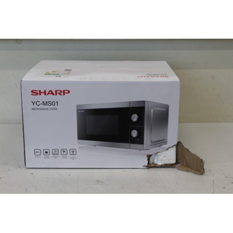 SALE OUT. Sharp YC-MS01E-S Microwave oven, 20 L capacity, 800 W, Stainless steel | Sharp | Microwave Oven | YC-MS01E-S | Free standing | 20 L | 800 W | Silver | DAMAGED PACKAGING
