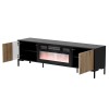 Cama RTV Cabinet MERCI 180 x 40 x 53.5 cm black/oak artisan + fireplace