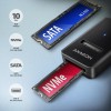 AXAGON ADM2-AM USB-A 10Gbps - M.2 NVMe & SATA SSD adapter, 10cm USB-A