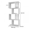 Bookcase FIESTA 4P 59.5x30x140 cm, white