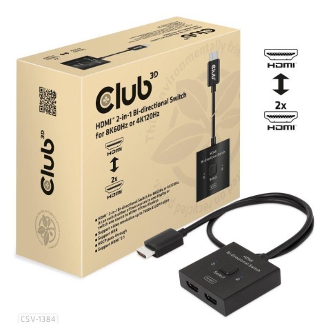 VIDEO SWITCH HDMI 2PORT/CSV-1384 CLUB3D