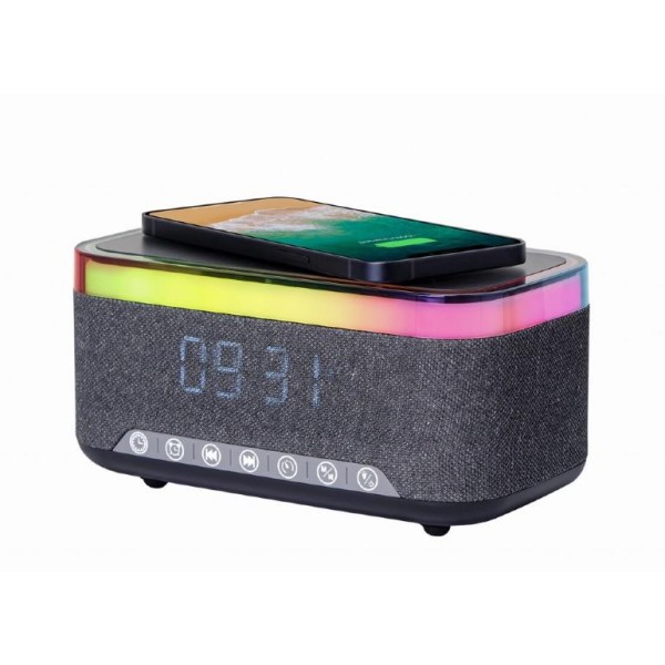 MOBILE CHARGER WRL&ALARM CLOCK/DAC-SPKBT-QC15-BK GEMBIRD