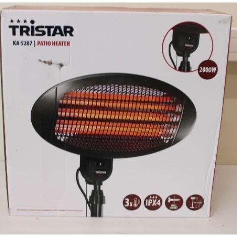 SALE OUT. | Tristar | Heater | KA-5287 | Patio heater | 2000 W | Number of power levels 3 | Suitable for rooms up to 20 m² | Black | DAMAGED PACKAGING, SCRATCHES RIGHT ON THE SIDE | IPX4