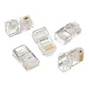 Modular plug 8P8C for solid LAN cable CAT5, UTP, 10 pcs. per bag | Modular 8P8C RJ45 plug, 30u” gold plated, 3-fork internal contacts for use with solid LAN cables