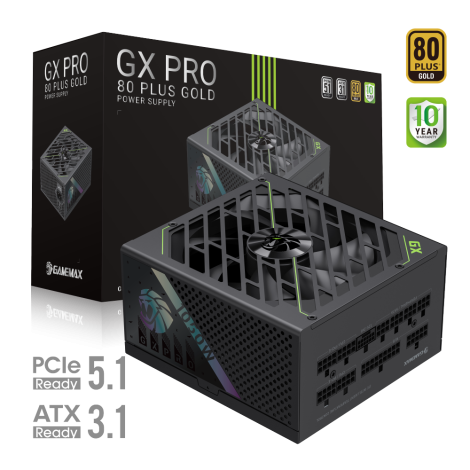 Gamemax Power Supply, 80 PLUS, Gold | GX PRO 1050G | 1050 W