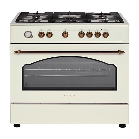 Ravanson Retro KWGE–90ARC gas and electric cooker (cream)