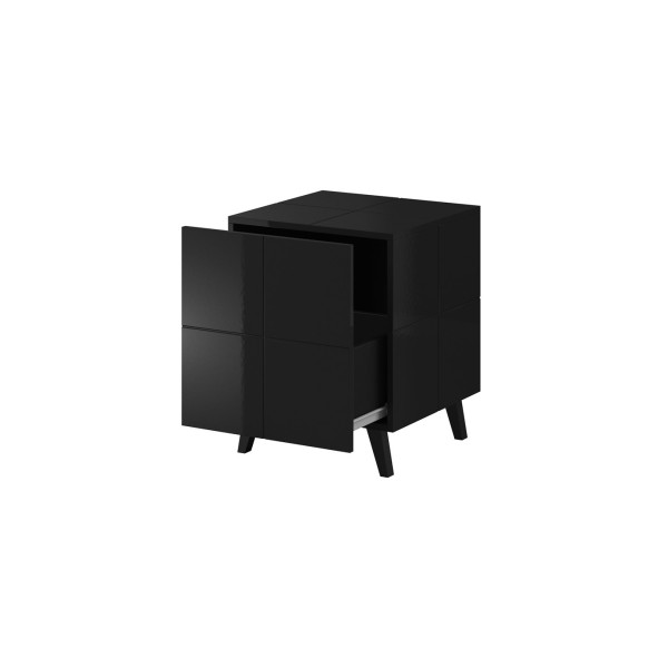 Cama bedside table REJA black gloss/black ...