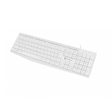 Natec | Keyboard | Nautilus NKL-1951 | Keyboard | Wired | US | White | USB Type-A | 390 g