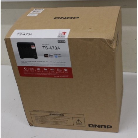 SALE OUT. QNAP TS-473A-8G, 4-bay NAS, AMD Ryzen V1000 series V1500B 4C/8T 2.2GHz, 8GB DDR4 RAM | QNAP 4-Bay QTS and QuTS hero NAS | TS-473A-8G | Up to 4 HDD/SSD Hot-Swap | AMD Ryzen | Ryzen V1500B Quad-Core | Processor frequency 2.2 GHz | 8 GB | DDR4 | DA