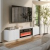 Cama RTV cabinet ROTA 183x35x37 white matt + black fireplace