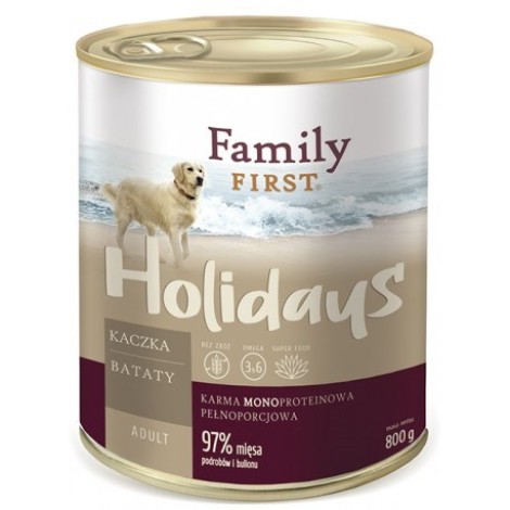 FAMILY FIRST Holidays Adult Duck with sweet potatoes - Wet dog food - 800 g