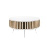 Table RONDA 90 white, slatted oak