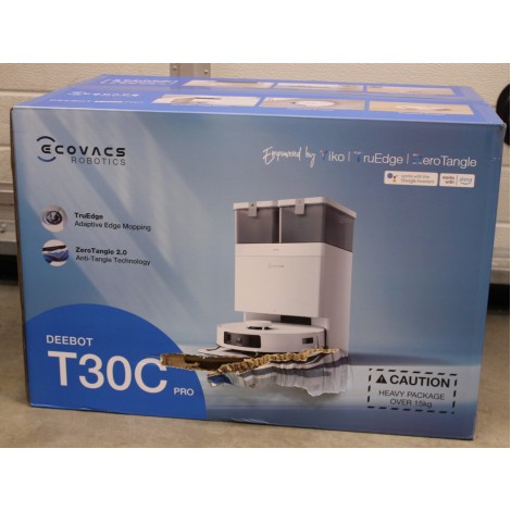 SALE OUT. Ecovacs DEEBOT T30C PRO Vacuum cleaner, Robot, Wet&Dry, 15000Pa, TruEdge, YIKO 2.0, 5200 mAh, White + Auto-empty station | Ecovacs Robotic Vacuum Cleaner | DEEBOT T30C PRO | Wet&Dry | Operating time (max) 200 min | Li-ion | 5200 mAh | Dust capac