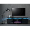 RTV EVA cabinet with electric fireplace 180x40x52 cm black/gloss black