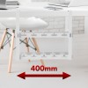 Maclean under-desk cable organizer, max. load 5kg, 2 levels, white, MC-104 W