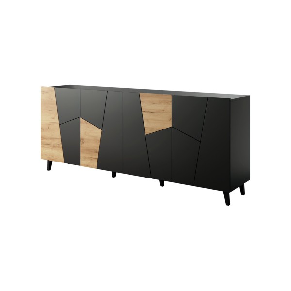 ETNA chest of drawers 200x42x82 black ...