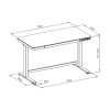 Electric Height Adjustable Desk | 72 - 121 cm | Maximum load weight 50 kg | Metal | White