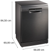 Dishwasher | SMS4EMC06E | Free standing | Width 60 cm | Number of place settings 14 | Number of programs 6 | Energy efficiency class B | Display | AquaStop function | Black inox