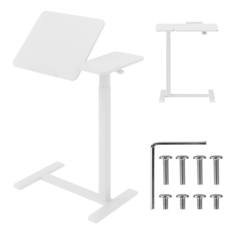 Maclean mobile desk/laptop stand, white, height adjustment 76-109cm, max. 30kg , MC-120 W