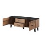 Cama RTV stand LOTTA 140cm wotan oak + matt black