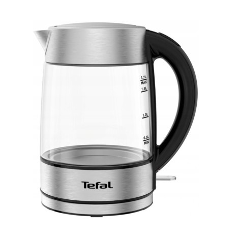 TEFAL | Kettle | KI772D | Electric | 2400 W | 1.7 L | Glass | 360° rotational base | Stainless Steel/Black