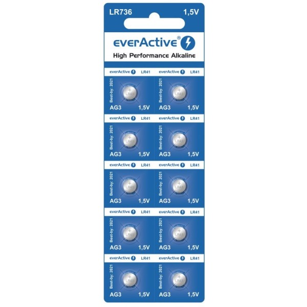 Mini alkaline batteries everActive G3 LR736 ...