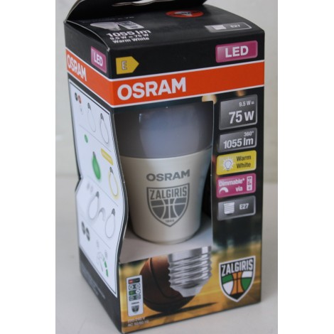 SALE OUT. Osram Žalgiris Edition E27 1055lm LED lamp with remote | Osram Žalgiris Edition E27 1055lm LED Lamp with Remote | E27 | 9.5 W | 2700K warm white, green | DAMAGED PACKAGING