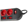 Maclean MCE204 power extension 1.5 m 5 AC outlet(s) Indoor Black, Red